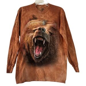 The Mountain Grizzly Growl Brown Long Sleeve Classic Unisex Tee T-shirt Shirt